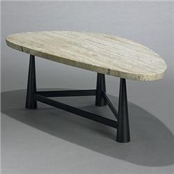 Edward Wormley coffee table, model #5218 Dunbar USA, 1952 travertine