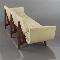 Edward Wormley La Gondola sofa, model #5719 Dunbar USA, 1957 walnut,