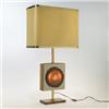 Image 1 : Willy Daro lamp Italy, c. 1970 agate, brass, chrome-plated brass, gl