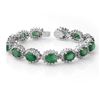 Image 1 : 30.05 ctw Emerald & Diamond Bracelet 14k White Gold - REF-618R2K