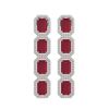 Image 1 : 12.33 ctw Ruby & Diamond Micro Pave Halo Earrings 10k White Gold - REF-168R2K