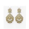 Image 1 : 5.22 ctw Diamond Golden Pearl Earrings 18K Yellow Gold - REF-587M5G