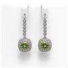 Image 1 : 4.5 ctw Tourmaline & Diamond Victorian Earrings 14K White Gold - REF-172X8A