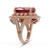 Image 3 : 11.98 ctw Certified Ruby & Diamond Victorian Ring 14K Rose Gold - REF-258X8A