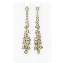 3.83 ctw Diamond Earrings 18K Yellow Gold - REF-322A4N