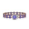 Image 1 : 16.96 ctw Tanzanite & Diamond Bracelet 14K Rose Gold - REF-245R5K