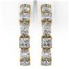 Image 2 : 4.16 ctw Princess Cut Diamond Designer Earrings 18K Yellow Gold - REF-445R2K