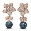 Image 2 : 3 ctw Diamond & Pearl Earrings 18K Rose Gold - REF-296W9H