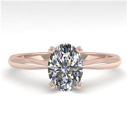1 ctw Oval Cut VS/SI Diamond Engagment Designer Ring 14k Rose Gold - REF-236X3A