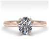 Image 1 : 1 ctw Oval Cut VS/SI Diamond Engagment Designer Ring 14k Rose Gold - REF-236X3A