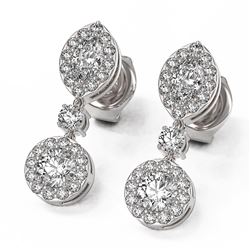 1.74 ctw Marquise Cut Diamond Designer Earrings 18K White Gold - REF-193G8W