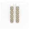 Image 1 : 6.08 ctw Emerald Cut Diamond Micro Pave Earrings 18K Yellow Gold - REF-977F2M