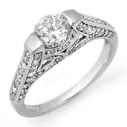 1.42 ctw Certified VS/SI Diamond Ring 18k White Gold - REF-198N8F