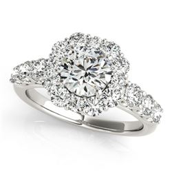 2.9 ctw Certified VS/SI Diamond Halo Ring 18k White Gold - REF-586N4F