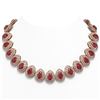 Image 1 : 121.42 ctw Certified Ruby & Diamond Victorian Necklace 14K Rose Gold - REF-3416F5M