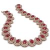 Image 2 : 121.42 ctw Certified Ruby & Diamond Victorian Necklace 14K Rose Gold - REF-3416F5M