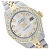 Image 1 : Rolex Men's Two Tone 14K Gold/SS, QuickSet, Diamond Dial & Diamond Bezel - REF-557T2K