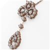 Image 3 : 3.25 ctw Pear Cut Diamond Designer Necklace 18K Rose Gold - REF-308Y2X