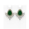 Image 1 : 11.14 ctw Emerald & Diamond Earrings 18K Yellow Gold - REF-525F5M
