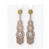 Image 1 : 6.09 ctw Fancy Yellow Diamond Earrings 18K Rose Gold - REF-885K8Y