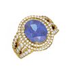 Image 3 : 5.39 ctw Tanzanite & Diamond Ring 18K Yellow Gold - REF-340W2H