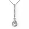 Image 2 : 1.6 ctw Pear Cut Diamond Designer Necklace 18K White Gold - REF-319H9R