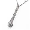 Image 3 : 1.6 ctw Pear Cut Diamond Designer Necklace 18K White Gold - REF-319H9R