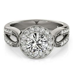 1.4 ctw Certified VS/SI Diamond Halo Ring 18k White Gold - REF-313M5G