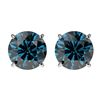 Image 1 : 1.97 ctw Certified Intense Blue Diamond Stud Earrings 10k White Gold - REF-181M6G