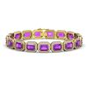 Image 1 : 22.81 ctw Amethyst & Diamond Micro Pave Halo Bracelet 10k Yellow Gold - REF-345W5H