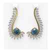 Image 1 : 7.1 ctw Intense Blue Diamond Earrings 18K Yellow Gold - REF-826R8K