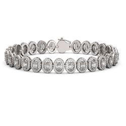 12.2 ctw Oval Cut Diamond Micro Pave Bracelet 18K White Gold - REF-1025N8F