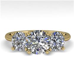 2 ctw VS/SI Diamond Past Present Future Designer Ring 18k Yellow Gold - REF-407W3H