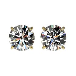 1.57 ctw Certified Quality Diamond Stud Earrings 10k Yellow Gold - REF-127N5F