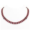 Image 1 : 66.67 ctw Ruby & Diamond Necklace 14K Rose Gold - REF-718M2G