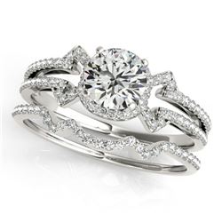 1.47 ctw Certified VS/SI Diamond 2pc Wedding Set 14k White Gold - REF-287K5Y