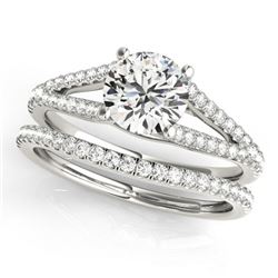 1.38 ctw Certified VS/SI Diamond 2pc Wedding Set 14k White Gold - REF-284N5F