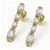Image 1 : 3.78 ctw Marquise Diamond Earrings 18K Yellow Gold - REF-623M3G