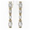 Image 2 : 3.78 ctw Marquise Diamond Earrings 18K Yellow Gold - REF-623M3G