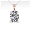 Image 1 : 0.50 ctw VS/SI Oval Diamond Designer Necklace 14k Rose Gold - REF-54H8R