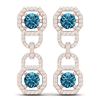 Image 3 : 4 ctw SI/I Intense Blue Diamond Earrings 18K Rose Gold - REF-298A5N