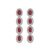 Image 1 : 6.47 ctw Ruby & Diamond Micro Pave Halo Earrings 10k White Gold - REF-143H6R