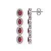 Image 2 : 6.47 ctw Ruby & Diamond Micro Pave Halo Earrings 10k White Gold - REF-143H6R