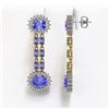 Image 2 : 11.94 ctw Tanzanite & Diamond Earrings 14K Yellow Gold - REF-236K4Y