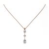 Image 2 : 1.16 ctw Pear Cut Diamond Designer Necklace 18K Rose Gold - REF-163A3N
