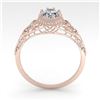 Image 3 : 1.0 ctw VS/SI Oval Diamond Engagment Ring Art Deco 18k Rose Gold - REF-299F4M