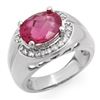 Image 1 : 3.83 ctw Pink Tourmaline & Diamond Ring 10k White Gold - REF-86Y4X