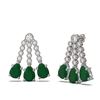 Image 2 : 24.42 ctw Emerald & Diamond Earrings 18K White Gold - REF-618K2Y