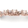 Image 3 : 21.2 ctw Morganite & VS/SI Diamond Eternity Bracelet 10k Rose Gold - REF-290Y2X