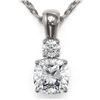 Image 1 : 0.6 ctw Cushion Cut Diamond Designer Necklace 18K White Gold - REF-89W6H